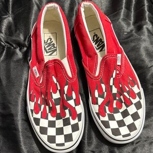 Vans Red Blood Checkered Slip-Ons